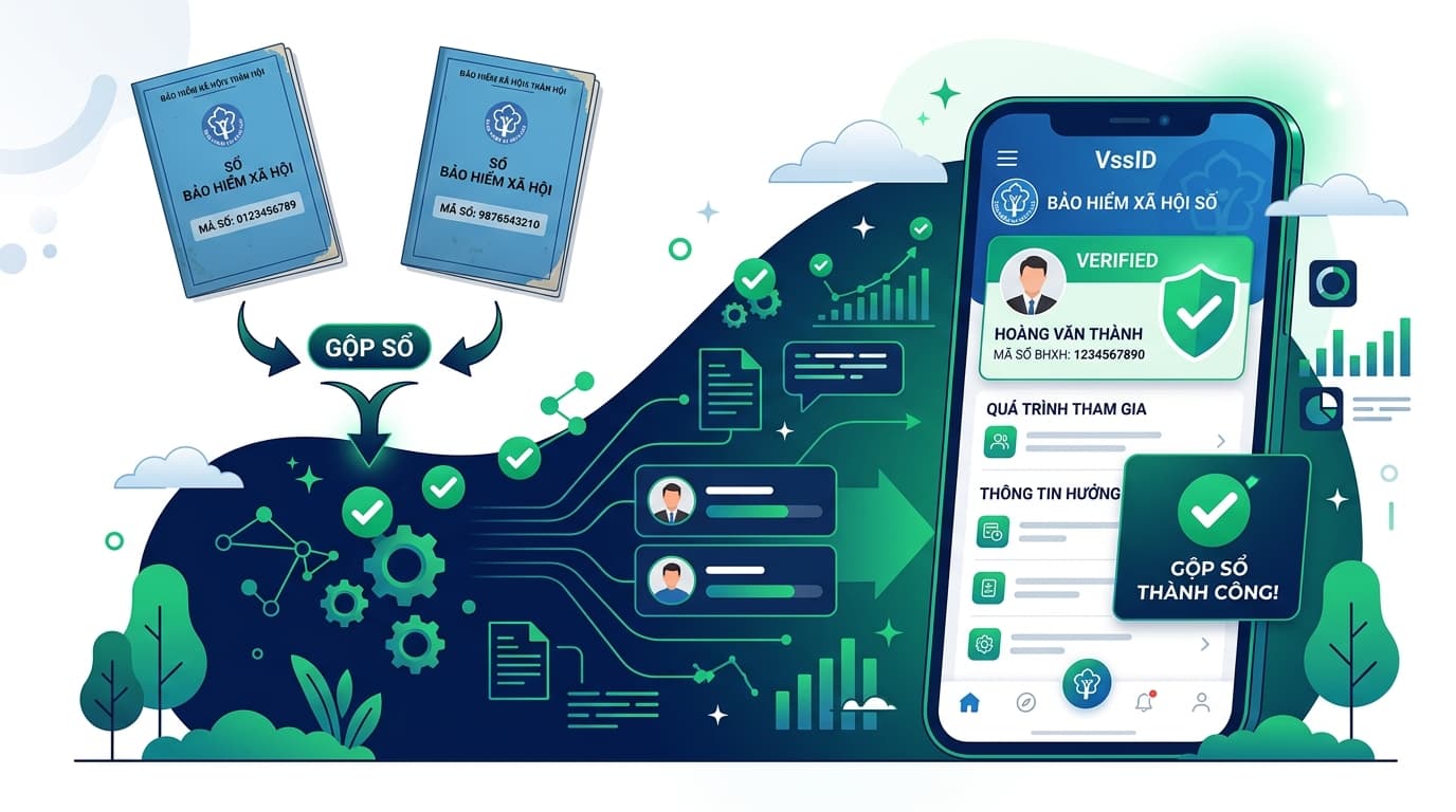 Có 2 Sổ BHXH Hoặc Bị Cấp Trùng Mã Số Khi Đổi Việc: 3 Bước Gộp Sổ Online Trên VssID Không Cần Ra Cơ Quan