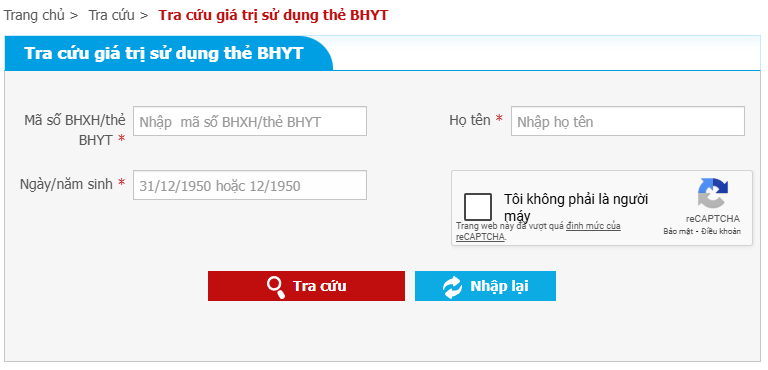 Hướng dẫn tra cứu giá trị thẻ BHYT
