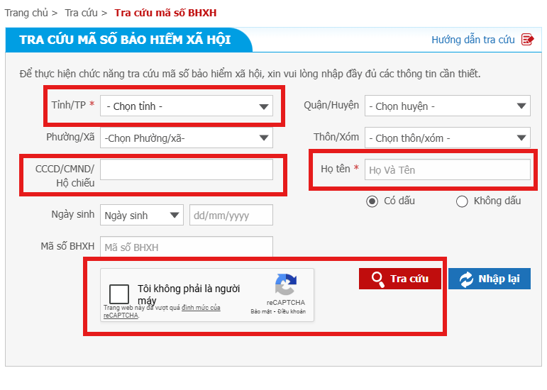 Hướng dẫn tra cứu mã số BHXH