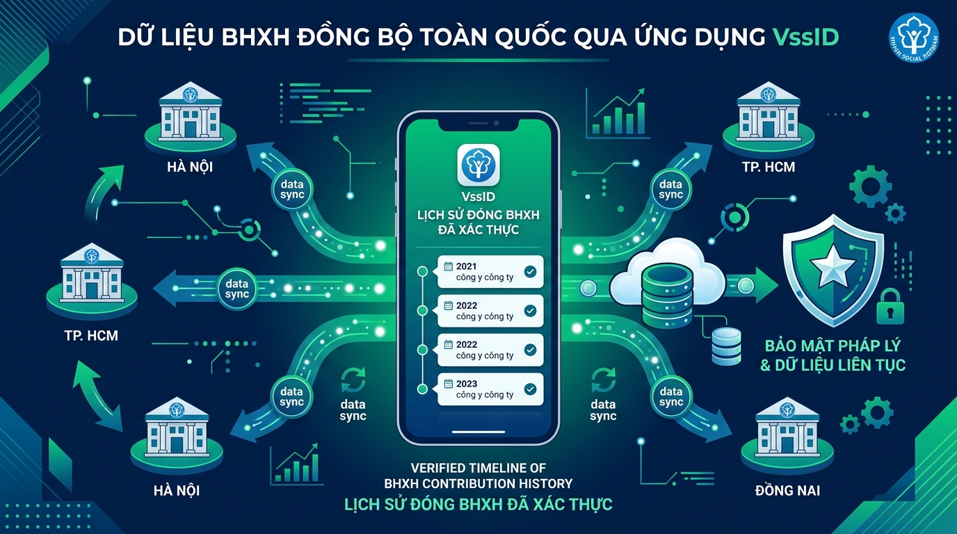 Dữ liệu BHXH đồng bộ toàn quốc qua ứng dụng VssID